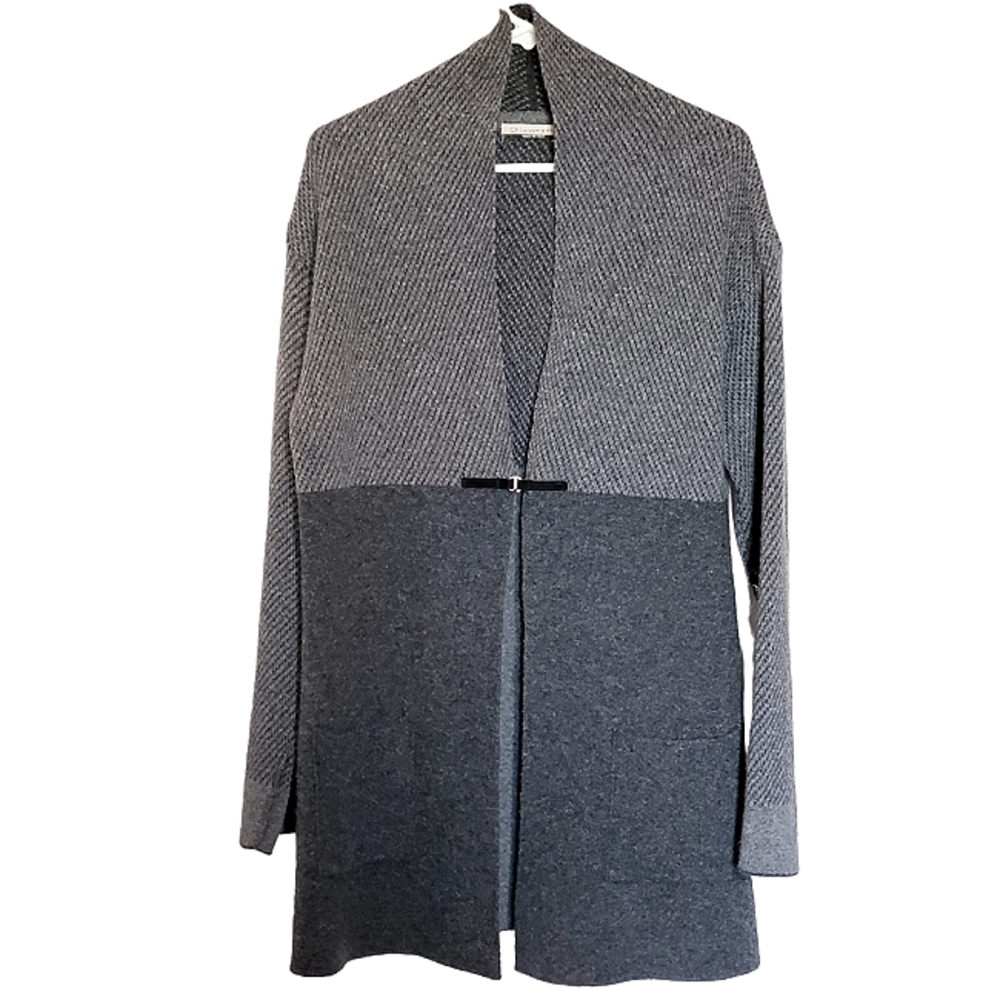 Chiaramente Wool Blend Cardigan Gray Size S Made in Italy